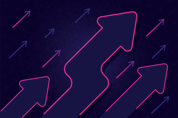 abstract growth arrow with blue and pink color design vector background abstract growth arrow with blue and pink color design vector background fashionable stock illustrations