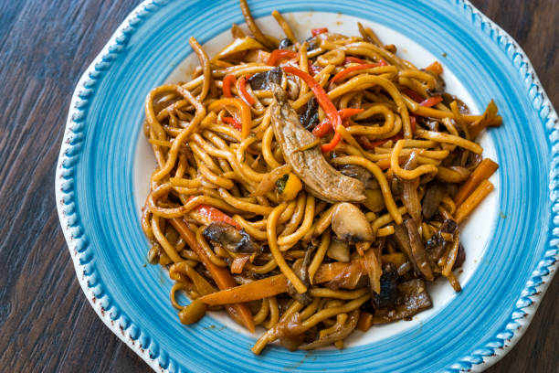 istock Beef Noodle with Vegetables in Plate. 1157086665