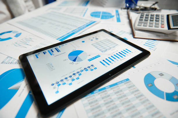 istock Office workspace for business. Tablet pc and reports. Table closeup. Business financial accounting concept. 1157086706