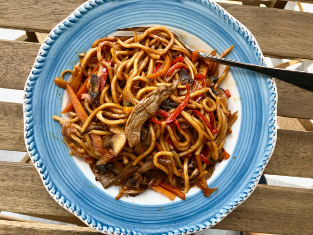 istock Beef Noodle with Vegetables in Plate. 1157086720