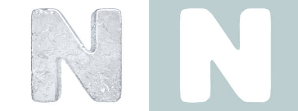 istock Ice Alphabet. Capital letter N isolated on white 1157087162