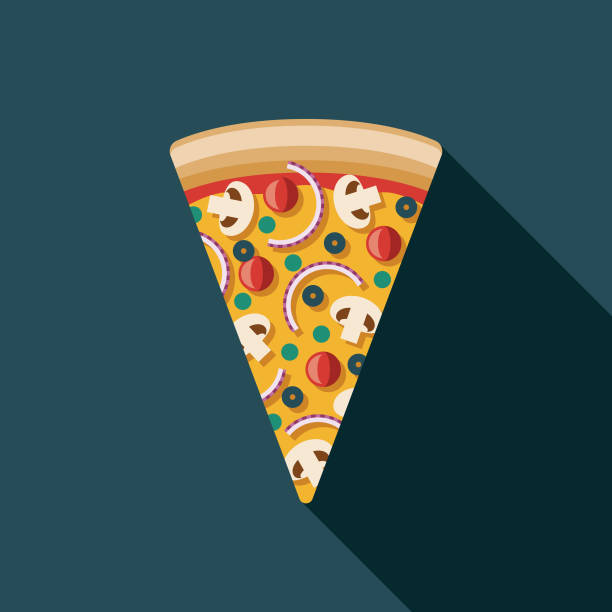 illustrazioni stock, clip art, cartoni animati e icone di tendenza di icona della pizza vegetariana - mozzarella
