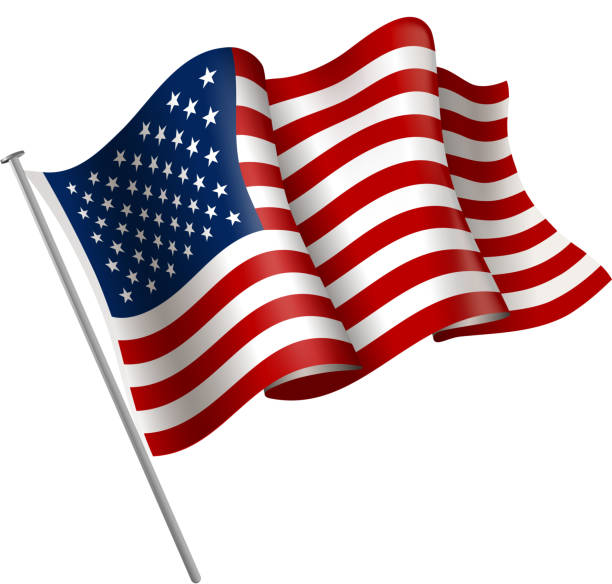 usa flag sign drawing of vector American flag sign. Created by illustrator cs6. This file of transparent. flagpole stock illustrations