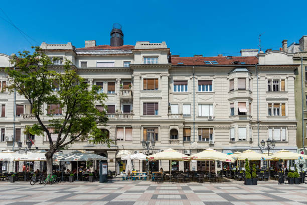 Katolicka Porta in Novi Sad in the centre of Novi Sad - back yard. Novi Sad, Serbia June 19, 2019: Katolicka Porta in Novi Sad in the centre of Novi Sad - back yard. Streets with old houses of the old town. exit festival stock pictures, royalty-free photos & images