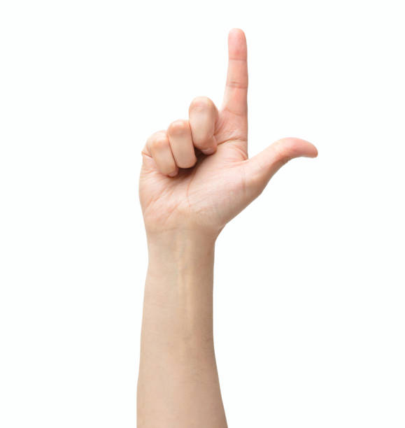 고립 된 손 - number 1 human hand sign index finger 뉴스 사진 이미지