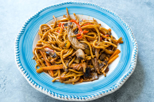 istock Beef Noodle with Vegetables in Plate. 1157094603