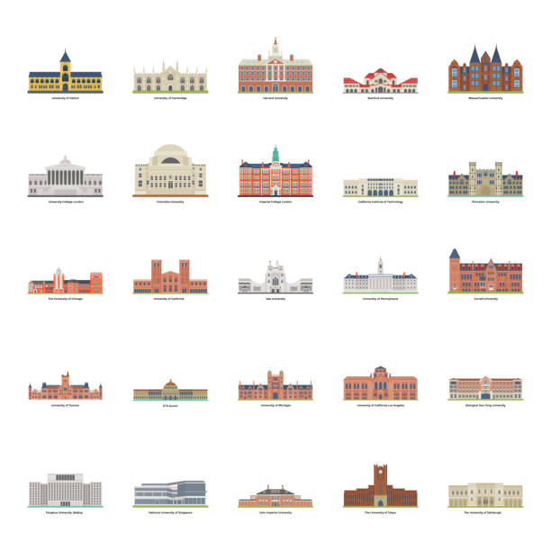 правообладатель иллюстрации world famous universities - harvard university stock illustrations