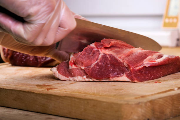 istock Separation of a raw mutton meat with rib 1157095943