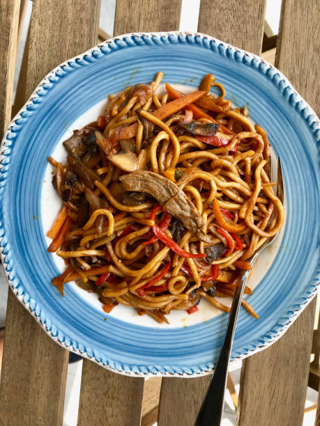 istock Beef Noodle with Vegetables in Plate. 1157095992