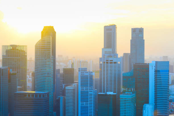 istock Sunset Singapore Downtown financial district 1157103761