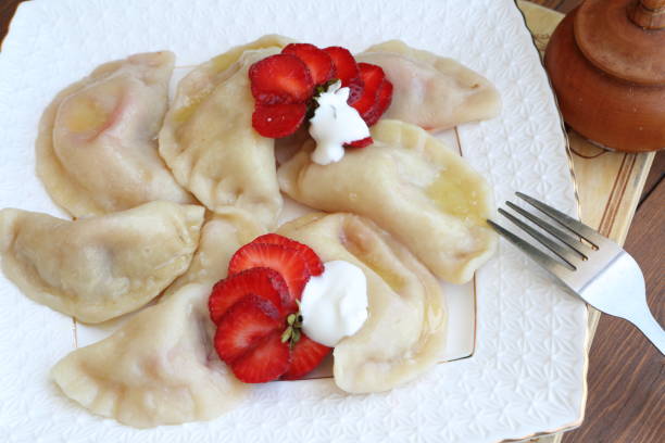 istock Still-life with dumplings with strawberry 1157104973