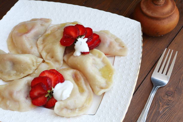istock Still-life with dumplings with strawberry 1157105237