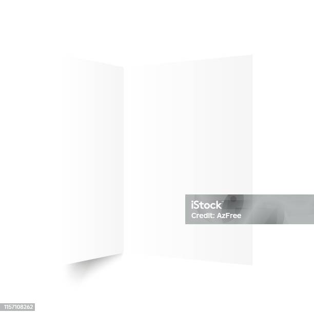 Paper Folded In Half A Sheet Of Paper Folded In Half Vector Stock Illustration - Download ...