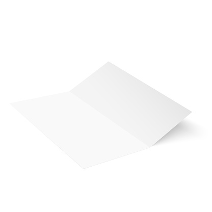 Half Paper File A Sheet Of Paper Folded In Half Vector Stock Illustration - Download ...
