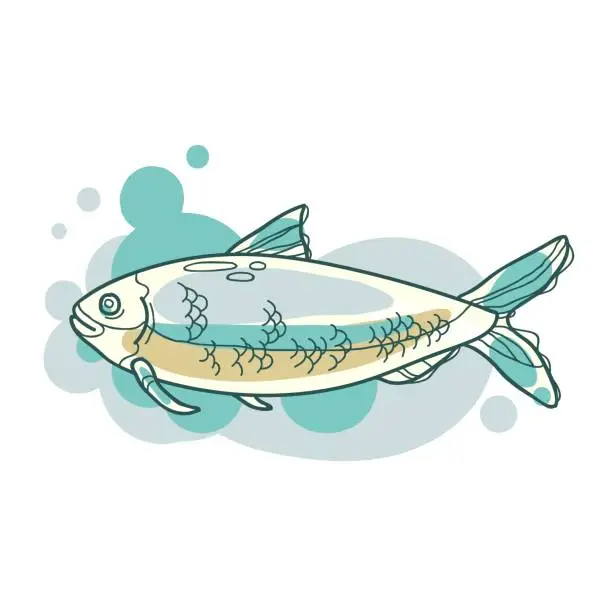 Vector illustration of Vector tuna fish design with background