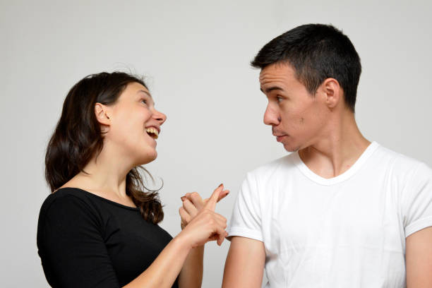 istock She is telling him something very serious and stunning 1157116742