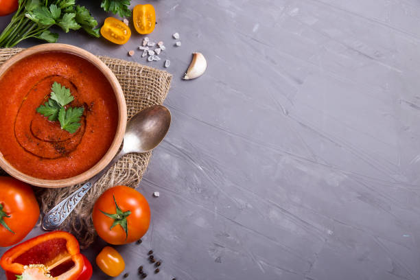 istock Cold summer dish of tomatoes gazpacho soup 1157120067