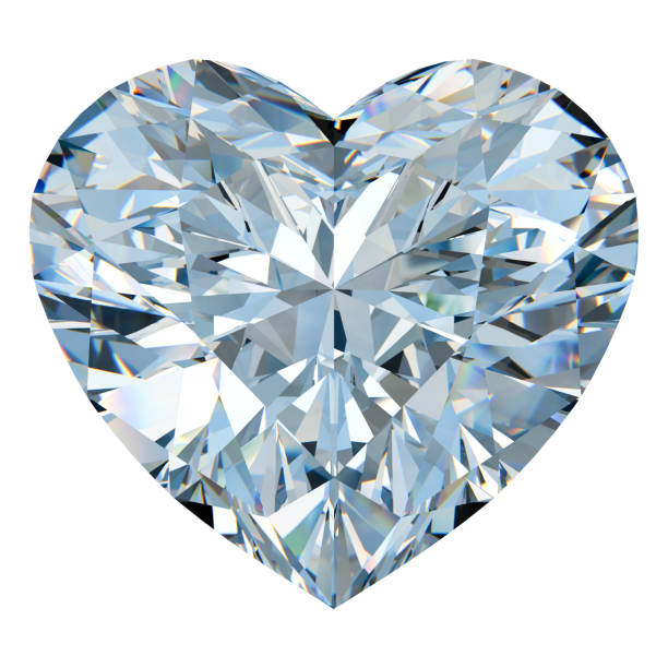 istock Big close-up blue heart diamond, front view isolated on white background 1157121705