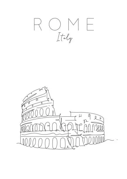 Vector illustration of Post Rome Colosseum