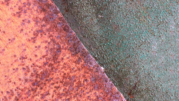 istock Colored rusty metal sheet. Old grunge metal texture or background, industrial texture for abstract Background 1157126305