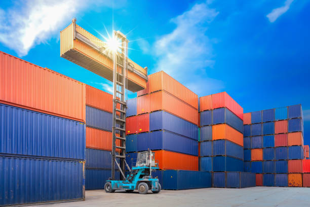 istock Containers in the port 1157127959