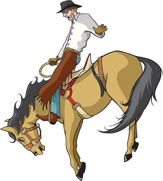 Vector illustration of Bronc Rider