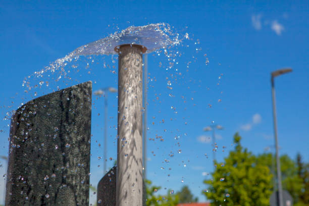 Park Water Fountain on a Quiet Park