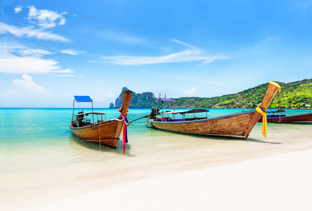 istock Thai traditional wooden longtail boats. 1157131233