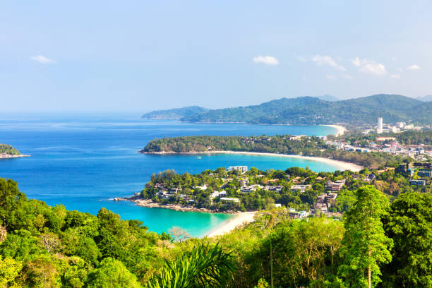 istock Beautiful turquoise sea and blue sky from high view point. 1157134964