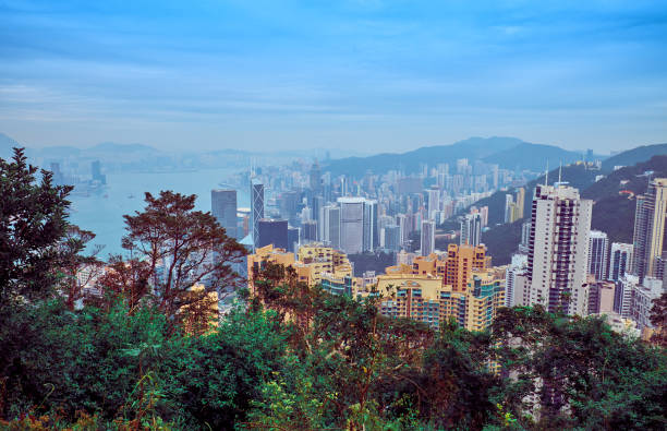 istock Famous Hong Kong skyline. View from Victoria Peak. 1157136449
