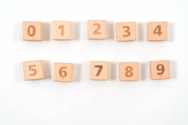 istock Arabic numerals on wood ,white background 1157143996