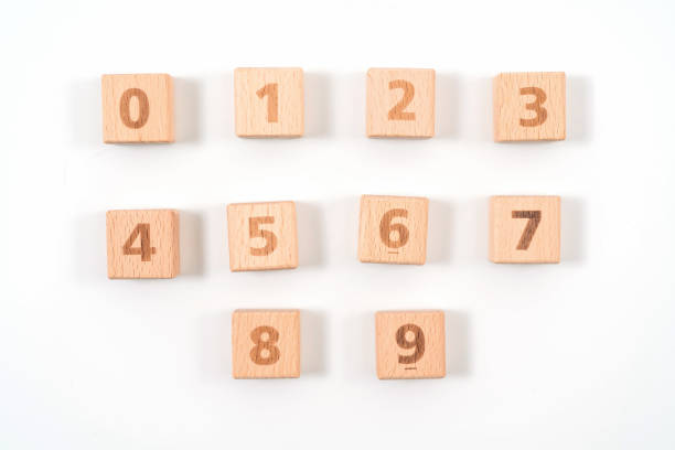 istock Arabic numerals on wood ,white background 1157144021