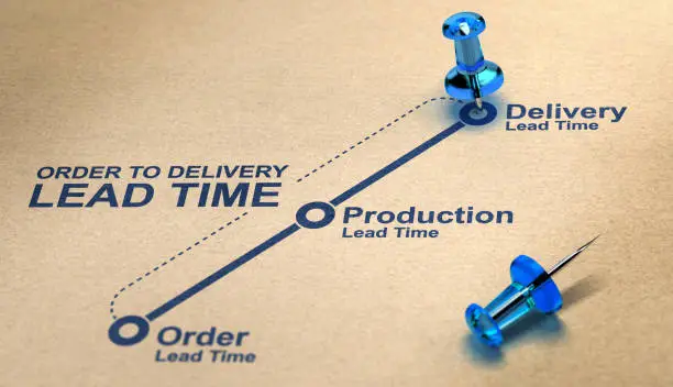 Photo of Supply Chain Management Concept. Order, Production And Delivery Lead Time