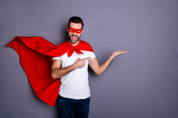 istock Portrait of his he nice-looking attractive content macho cheerful cheery ecstatic glad bearded guy holding on palm advert best solution choose choice isolated over gray pastel background 1157146281