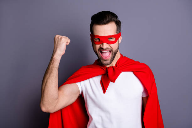 istock Portrait of his he nice-looking attractive cheerful cheery optimistic ecstatic bearded guy celebrating winning triumph isolated over gray pastel violet purple background 1157146377