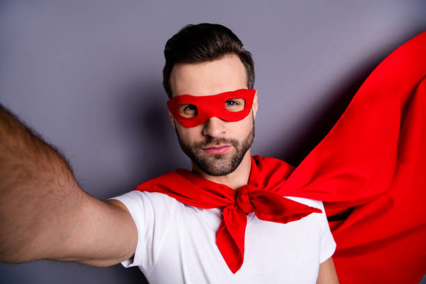istock Self-portrait of his he nice-looking attractive content cool macho candid virile bearded guy ready to rescue isolated over gray pastel background 1157149570