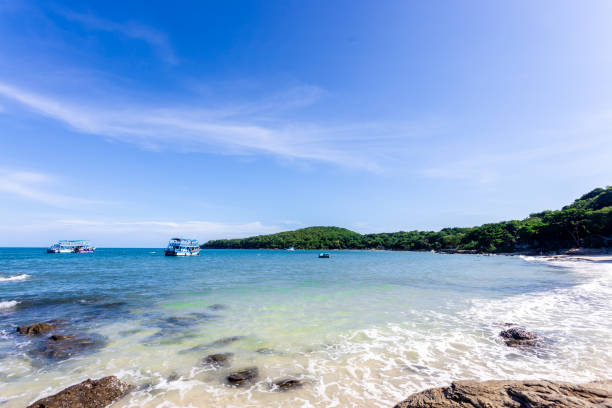 istock Landscape with blue sea and rocks 1157149715