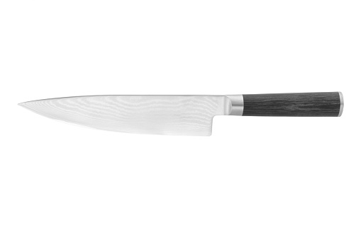 A Japanese Chef Knife on white background with clipping path