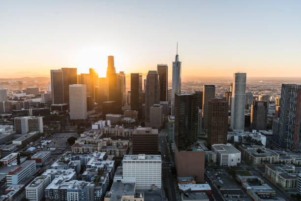 istock Los Angeles Downtown Aerial Sunrise 1157155645