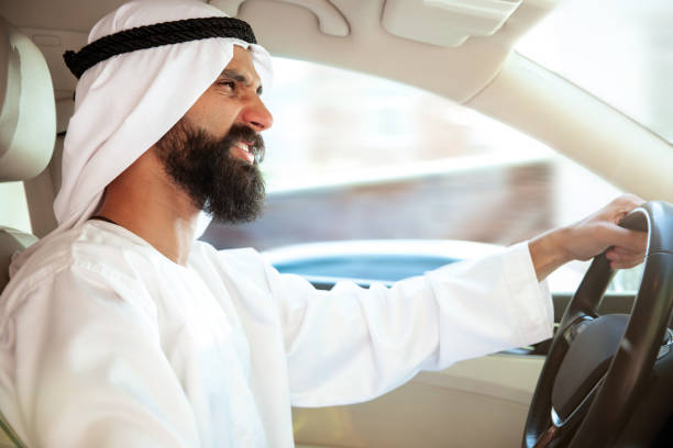 istock Arabian saudi businessman driving hir car 1157156463