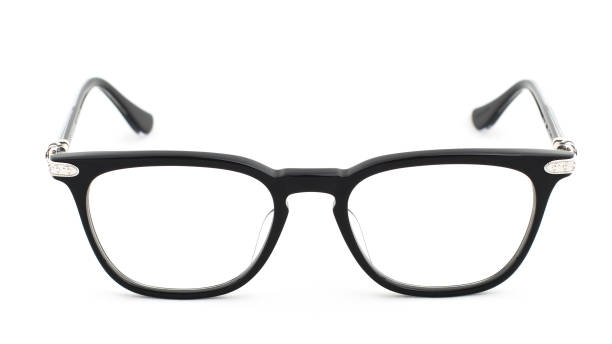 istock Black strict eye glasses on a white background 1157157627