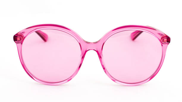 istock Pink sun glasses on white background 1157157633