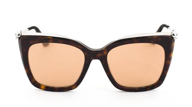 istock Yellow tiger glasses on white background isolated 1157157712