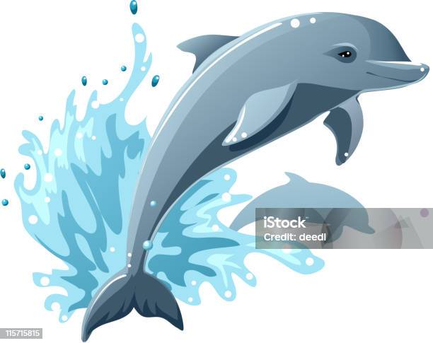 Dolphins Stock Illustration - Download Image Now - Dolphin, Vector, Jumping