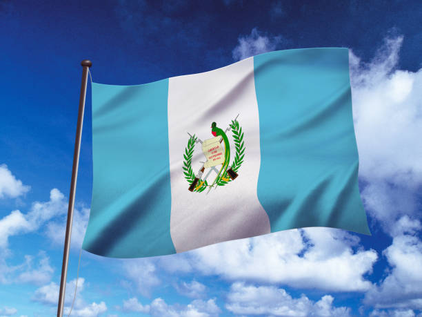 istock guatemala flag fluttering in the wind,3D illustration 1157159785