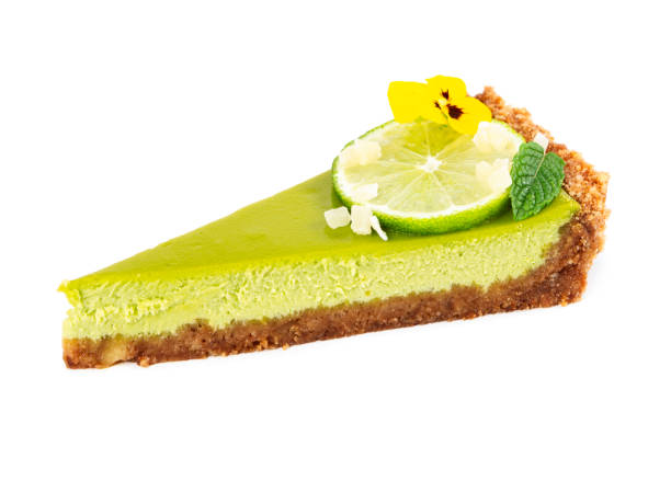 istock Piece of cheesecake with lime and fresh mint 1157166358
