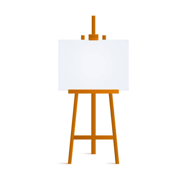 Wooden Easel For Painting Isolated On White Background Blank Art Board And  Wooden Easel Vector Illustration Stock Illustration - Download Image Now -  iStock