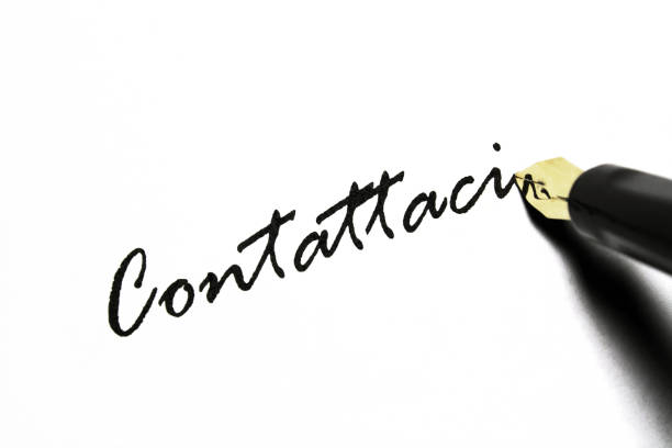 Contattaci Handwritten Italian text abstract - Contattaci contattaci stock pictures, royalty-free photos & images