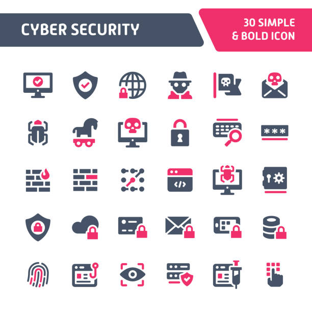 Cyber Security Vector Icon Set. vector art illustration