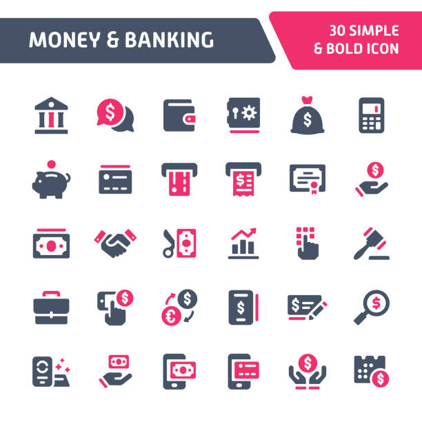 Money & Banking Vector Icon Set. vector art illustration